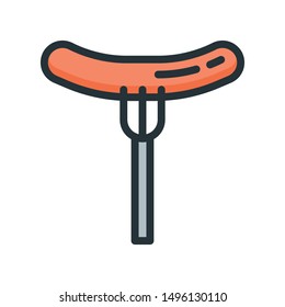 Sausage icon in filled outline style