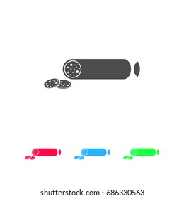 Sausage icon flat. Color pictogram on white background. Vector illustration symbol and bonus icons