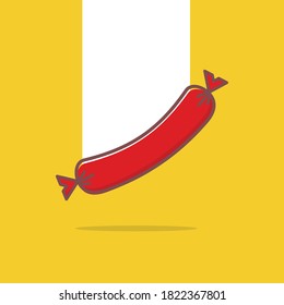 Icono de salchicha. Ilustración plana del icono del vector de salchicha para medios web e impresos