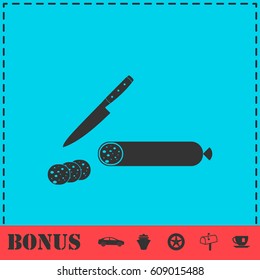 Sausage icon flat. Simple vector symbol and bonus icon