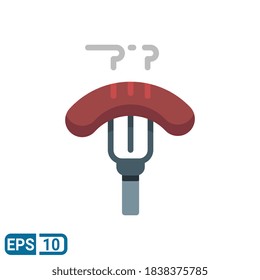 sausage icon in flat style isolated on white background. Editable color. EPS 10