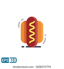 sausage icon in flat style isolated on white background. Editable color. EPS 10
