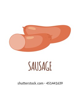 Sausage icon in flat style isolated on white background. Vector illustration