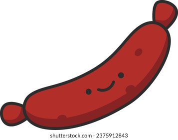 Icono de salchicha en estilo plano. Ilustración vectorial de salchicha sobre fondo aislado blanco. Concepto de negocios de salchicha.
