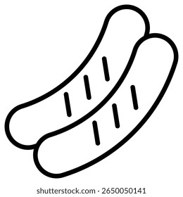 ícone de salsicha plana delineamento arte logotipo