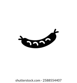 Sausage icon Flat vector set outline