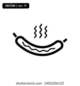 Sausage icon. Frankfurt eating sausage symbol, logo. Simple style vector illustration