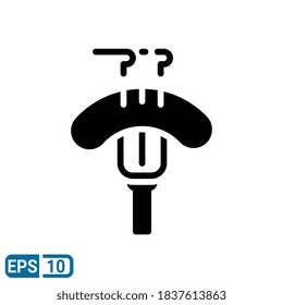sausage icon in glyph style isolated on white background. EPS 10