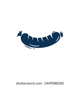 Sausage icon. Grilled Frankfurt sausage Vector illustration.