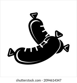 Sausage Icon, Ground Meat Stuffed Into A Skin Vector Art Illustration