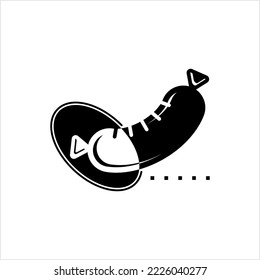 Sausage Icon, Ground Meat Stuffed Into A Skin Vector Art Illustration