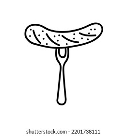 Sausage icon. Hand drawn vector illustration.