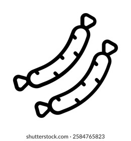 Sausage icon illustration in line style. Perfect for website mobile app presentation. Suitable for any user interface and user experience