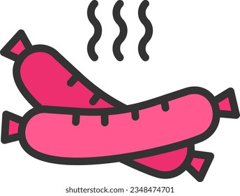 Sausage Icon image. Suitable for mobile application.