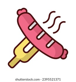 Sausage icon isolate white background vector stock illustration.