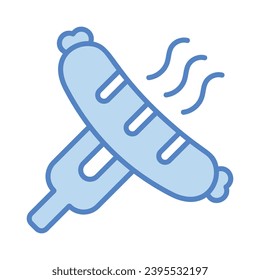 Sausage icon isolate white background vector stock illustration.