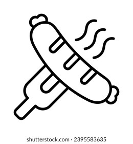 Sausage icon isolate white background vector stock illustration.