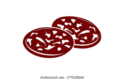 Sausage icon isolated on white. Quick food, Vector stock illustration. EPS 10