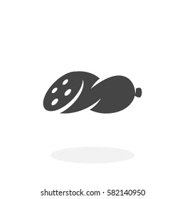 Sausage icon isolated on white background. Sausage vector logo. Flat design style. Modern vector pictogram for web graphics - stock vector