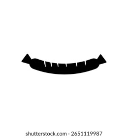 sausage icon isolated sign symbol vector, flat black simple flat black trendy style illustration for web and app..eps