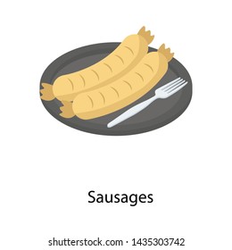 
Sausage icon in isometric design 
