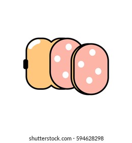 Sausage icon linear flat. Meat products. Vector