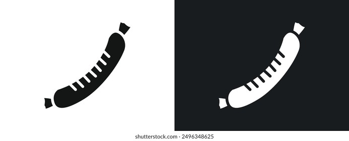 Sausage icon linear graphics set vector in black