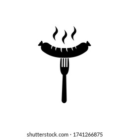 Sausage icon, logo isolated on white background. Grill sausage 