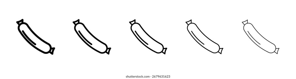 Sausage icon logo in stroke lines collection