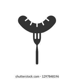 Sausage Icon on White Background for Graphic and Web Design. Fast Food Simple Vector Sign. Internet Concept.Trendy Symbol for Website Design Web Button or Mobile App.

