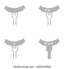 sausage icon on a white background, vector illustration