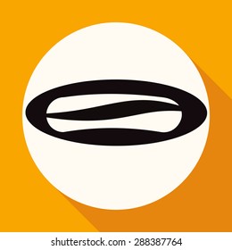 Sausage icon on white circle with a long shadow