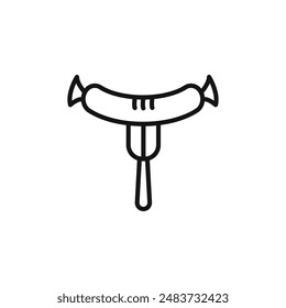 Sausage icon outline collection in black