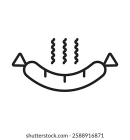 Sausage icon Outline vector symbol sign