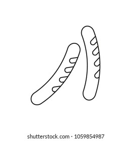 Sausage icon. Outline sausage vector icon for web design isolated on white background
