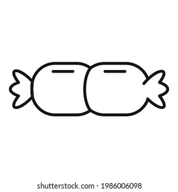 Icono de salchicha. Icono de vector de salchicha de contorno para diseño web aislado en fondo blanco