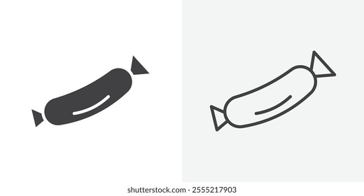Sausage icon. outlined vector style.
