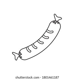 sausage icon over white background, line style, vector illustration