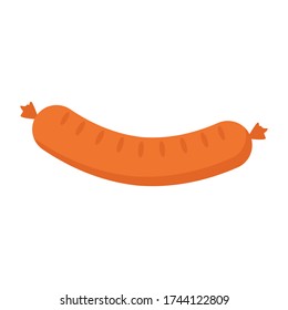 Sausage icon. Raw meat pork, grilled sausage vector illustration isolated on white.