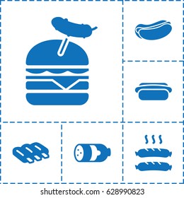 Sausage icon. set of 6 sausage filled icons such as 