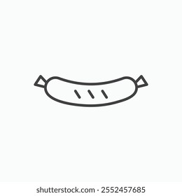 Sausage icon set in blackthin line style.