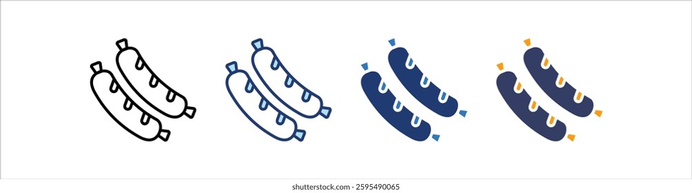Sausage Icon Set Multiple Style Collection
