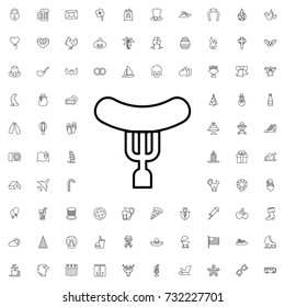 Sausage icon. set of outline holiday icons.