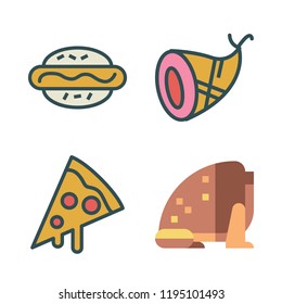 sausage icon set. vector set about hot dog, ham, toad and pizza icons set.