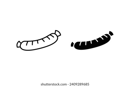Juego de iconos de salchicha. ilustración vectorial