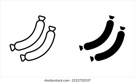 Ícone de salsicha definir elemento de design de ilustração vetorial. Ícone de salsicha isolado no fundo branco.