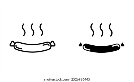 Ícone de salsicha definir elemento de design de ilustração vetorial. Ícone de salsicha isolado no fundo branco.