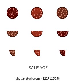 Sausage icon set.Vector illustration isolated over white background