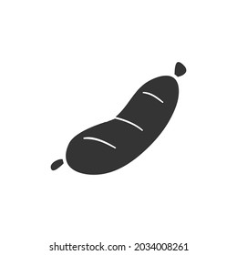 Sausage Icon Silhouette Illustration. BBQ Food Vector Graphic Pictogram Symbol Clip Art. Doodle Sketch Black Sign.