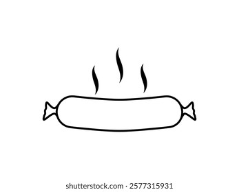 sausage icon, simple flat style, logo sign symbol vector illustration pictogram, isolated on white for mobile app